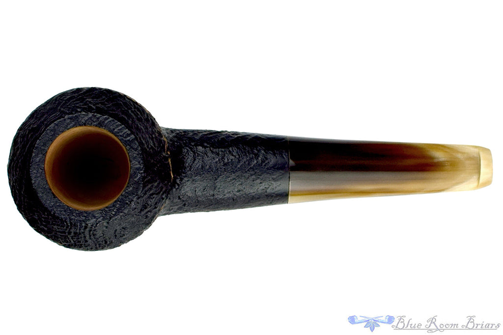 Blue Room Briars is proud to present this Ropp Vintage Briar 996D Black Blast Straight Rhodesian with Horn Stem UNSMOKED Estate Pipe