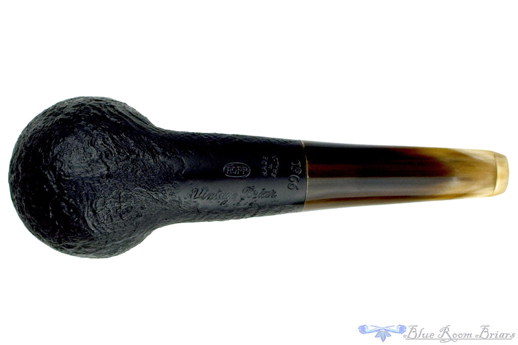 Blue Room Briars is proud to present this Ropp Vintage Briar 996D Black Blast Straight Rhodesian with Horn Stem UNSMOKED Estate Pipe