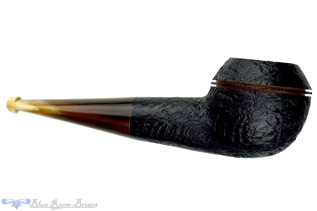 Blue Room Briars is proud to present this Ropp Vintage Briar 996D Black Blast Straight Rhodesian with Horn Stem UNSMOKED Estate Pipe