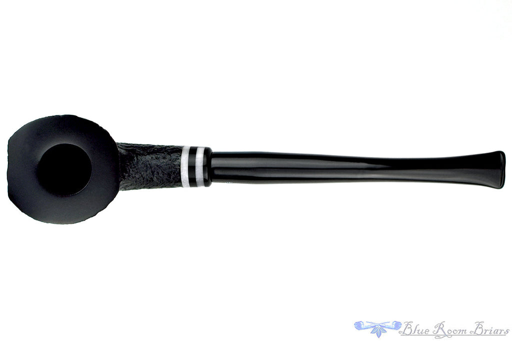 Stanwell Black White 404 1/4 Bent Black Blast Horn with Arylic and 2 Stems UNSMOKED Estate Pipe