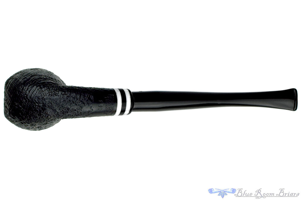 Stanwell Black White 404 1/4 Bent Black Blast Horn with Arylic and 2 Stems UNSMOKED Estate Pipe