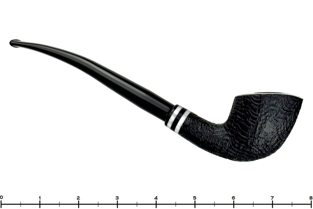 Stanwell Black White 404 1/4 Bent Black Blast Horn with Arylic and 2 Stems UNSMOKED Estate Pipe