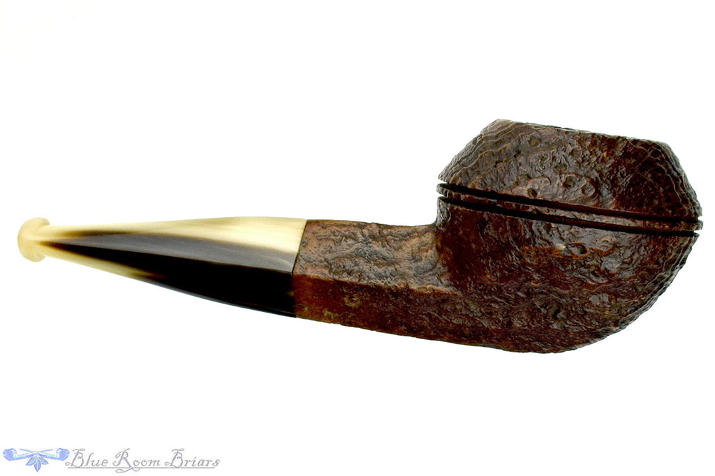 Blue Room Briars is proud to present this Ropp Stout Sandblast Bulldog with Horn Estate Pipe