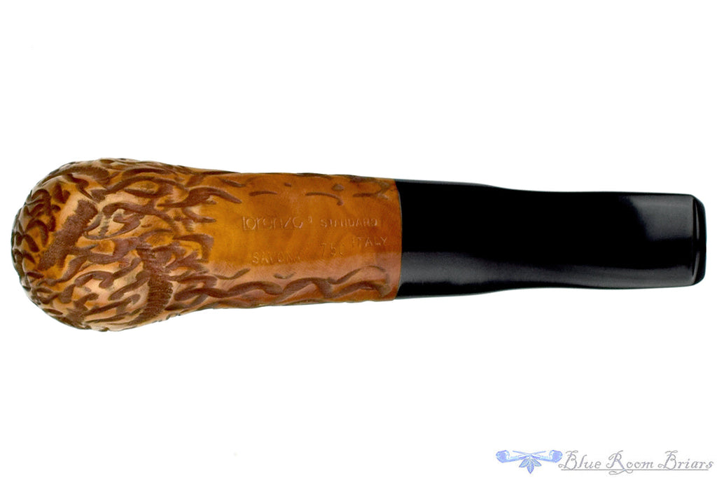 Blue Room Briars is proud to present this Lorenzo Savona Standard 750 Bent Carved Tall Billiard Estate Pipe