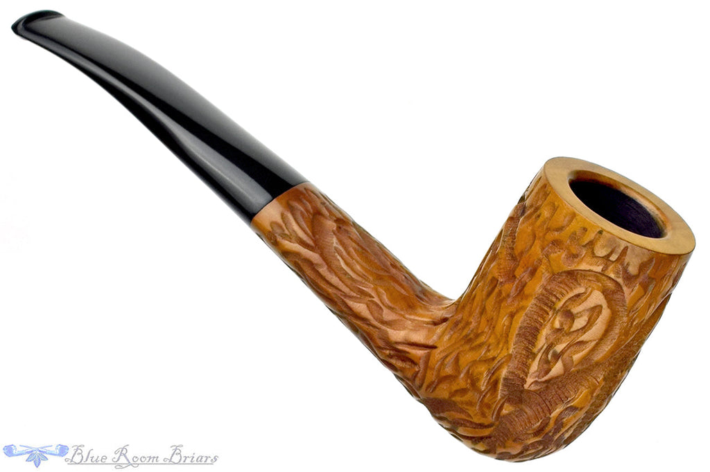 Blue Room Briars is proud to present this Lorenzo Savona Standard 750 Bent Carved Tall Billiard Estate Pipe