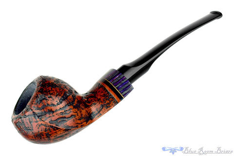 Nate King Pipe 870 Natural Crosscut Sandblast Smitty's Billiard with Jaguar Ebonite Stem