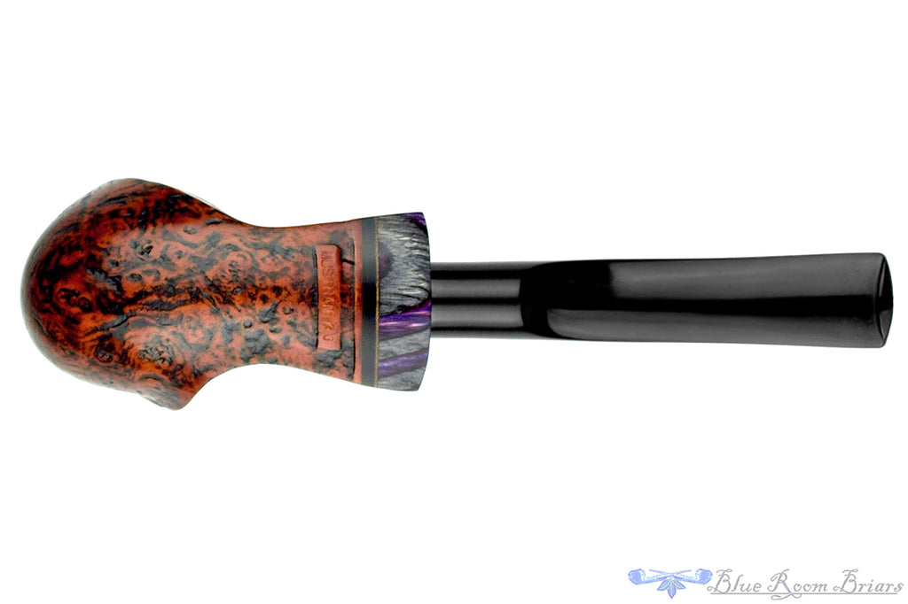 Blue Room Briars is proud to present this Daniel Mustran Pipe Sandblast Canted Apple with Laminated Wood