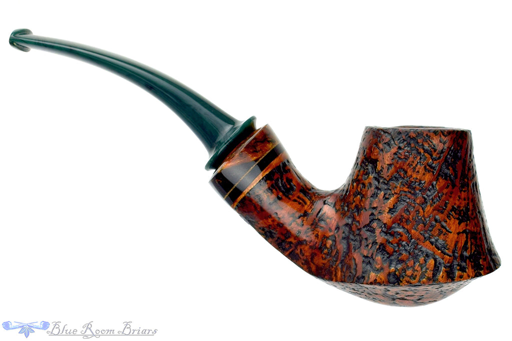 Blue Room Briars is proud to present this Daniel Mustran Pipe Bent Sandblast Volcano with Acrylic