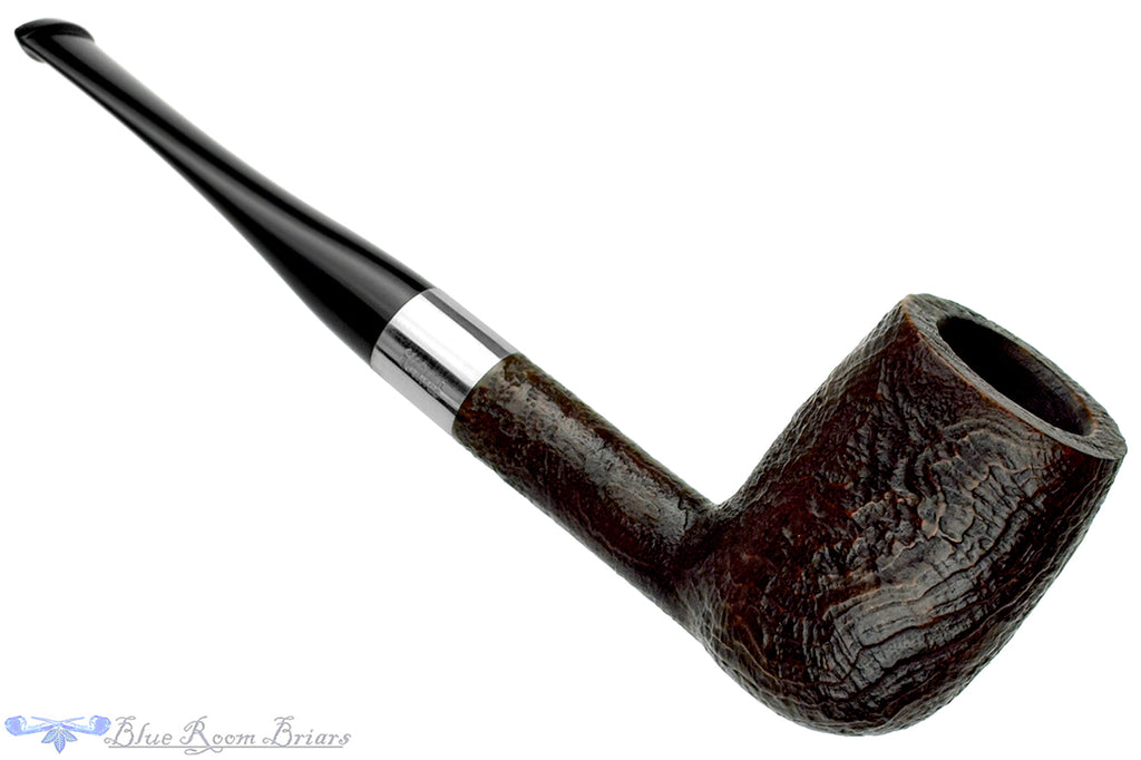 Blue Room Briars is proud to present this Savinelli Silver 702 Sandblast Billiard Sitter Estate Pipe