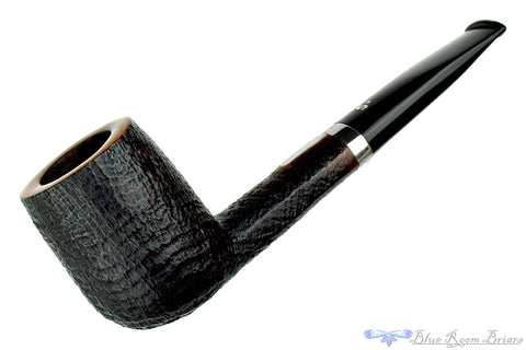 Stanwell Black White 404 1/4 Bent Black Blast Horn with Arylic and 2 Stems UNSMOKED Estate Pipe