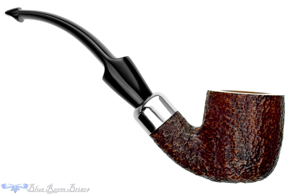 Blue Room Briars is proud to present this Savinelli Dry System 2622 Bent Rusticated Pot (6mm Filter) with Nickel Estate Pipe