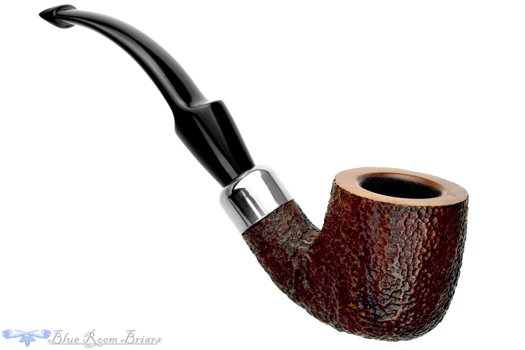 Blue Room Briars is proud to present this Savinelli Dry System 2622 Bent Rusticated Pot (6mm Filter) with Nickel Estate Pipe