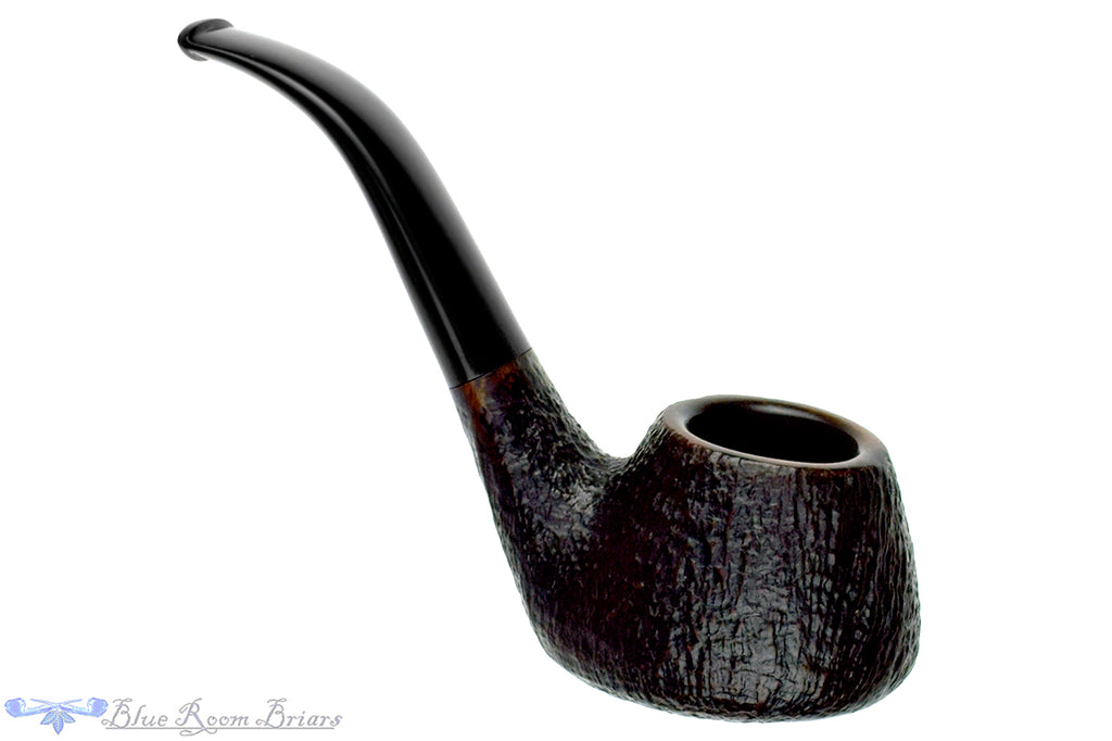 Blue Room Briars is proud to present this Stanwell Hand Made 37 Bent Sandblast Volcano Sitter Estate Pipe