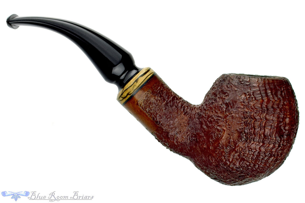 Blue Room Briars is proud to present this Mark Tinsky American Blast GKCPC 2010 Pipe of the Year Bent Egg with Olivewood Estate Pipe