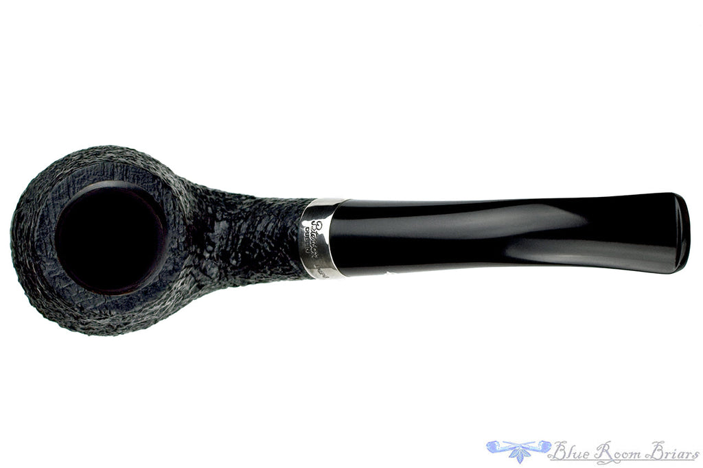 Peterson Cara 68 1/2 Bent Black Blast Brandy with Silver Estate Pipe