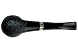 Peterson Cara 68 1/2 Bent Black Blast Brandy with Silver Estate Pipe