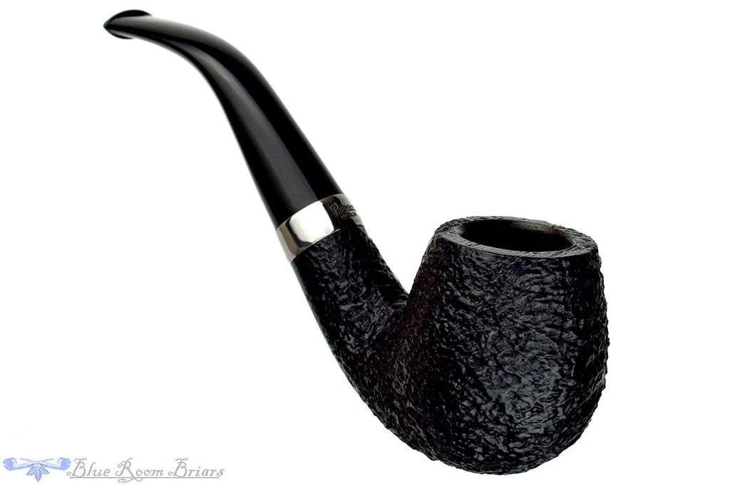 Peterson Cara 68 1/2 Bent Black Blast Brandy with Silver Estate Pipe