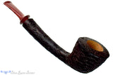 Blue Room Briars is proud to present this Jason Patrick Pipe Bent Sandblast Long Shank Dublin with Brindle