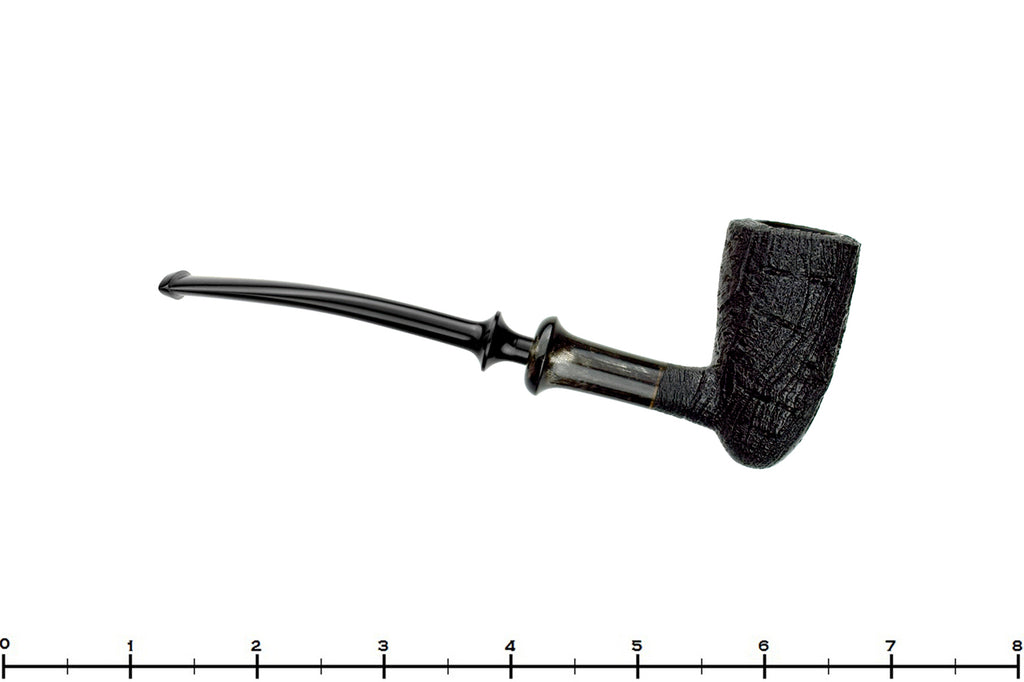 Blue Room Briars is proud to present this Yorgos Mitakidis Pipe 6823 Bent Sandblast Strawberry Wood Acorn with Horn Ferrule