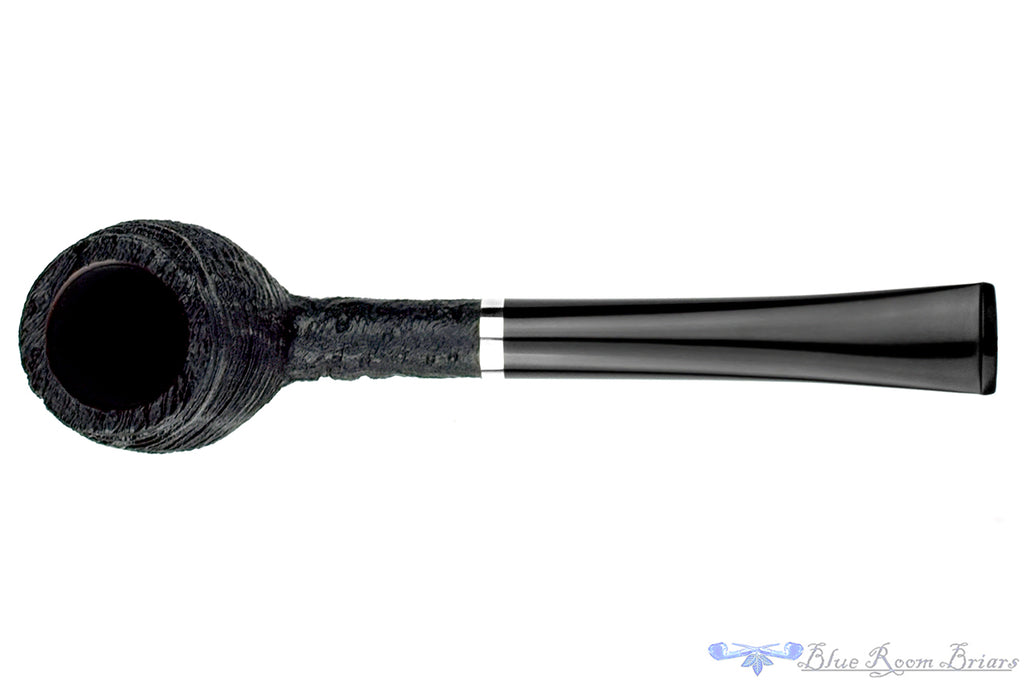 Blue Room Briars is proud to present this Yorgos Mitakidis Pipe 6323 Sandblast Strawberry Wood Billiard with Silver