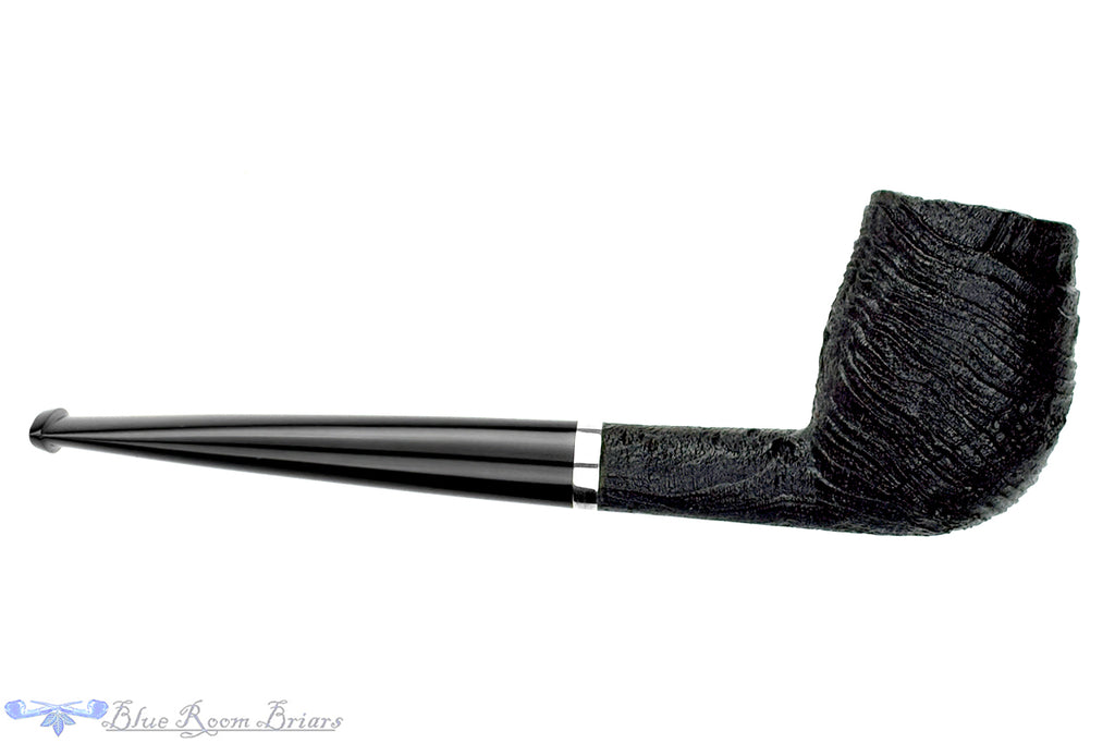 Blue Room Briars is proud to present this Yorgos Mitakidis Pipe 6323 Sandblast Strawberry Wood Billiard with Silver