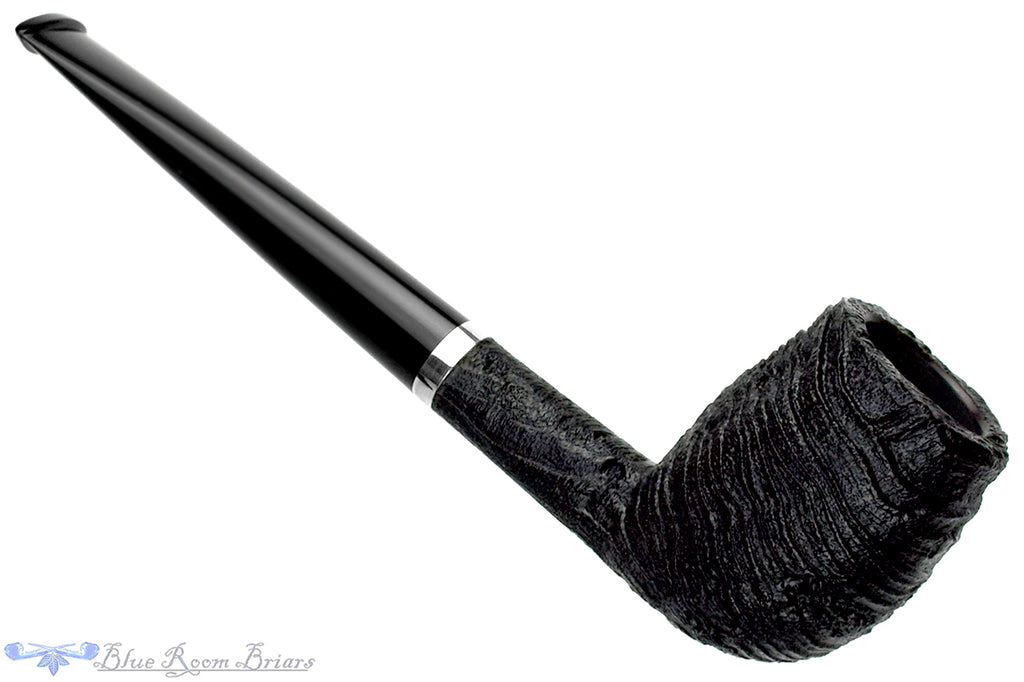 Blue Room Briars is proud to present this Yorgos Mitakidis Pipe 6323 Sandblast Strawberry Wood Billiard with Silver