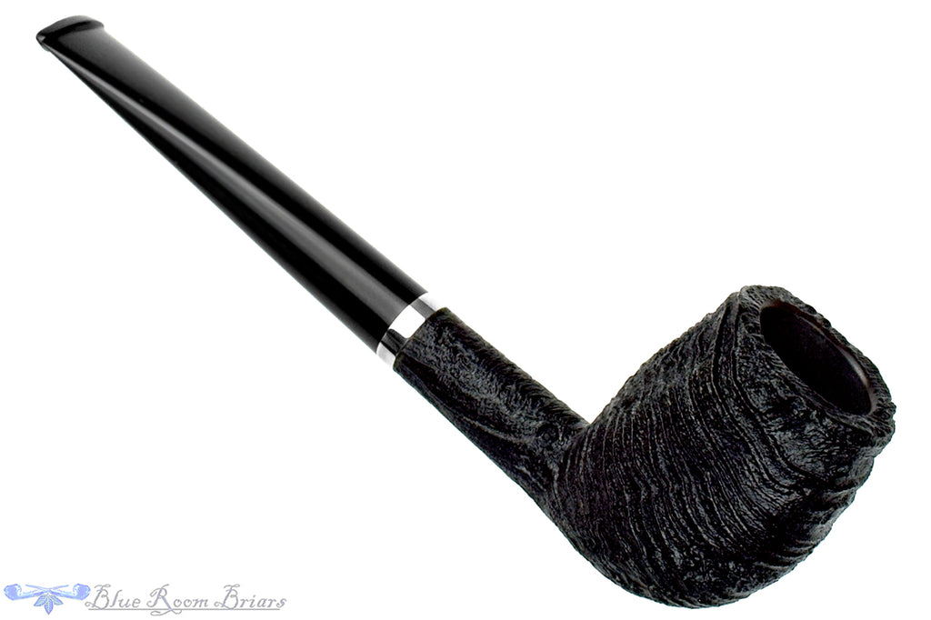 Blue Room Briars is proud to present this Yorgos Mitakidis Pipe 6323 Sandblast Strawberry Wood Billiard with Silver