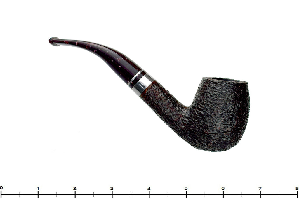 Blue Room Briars is proud to present this Savinelli Bacco 670 KS Bent Rusticated Billiard (9mm Filter) with Nickel Estate Pipe