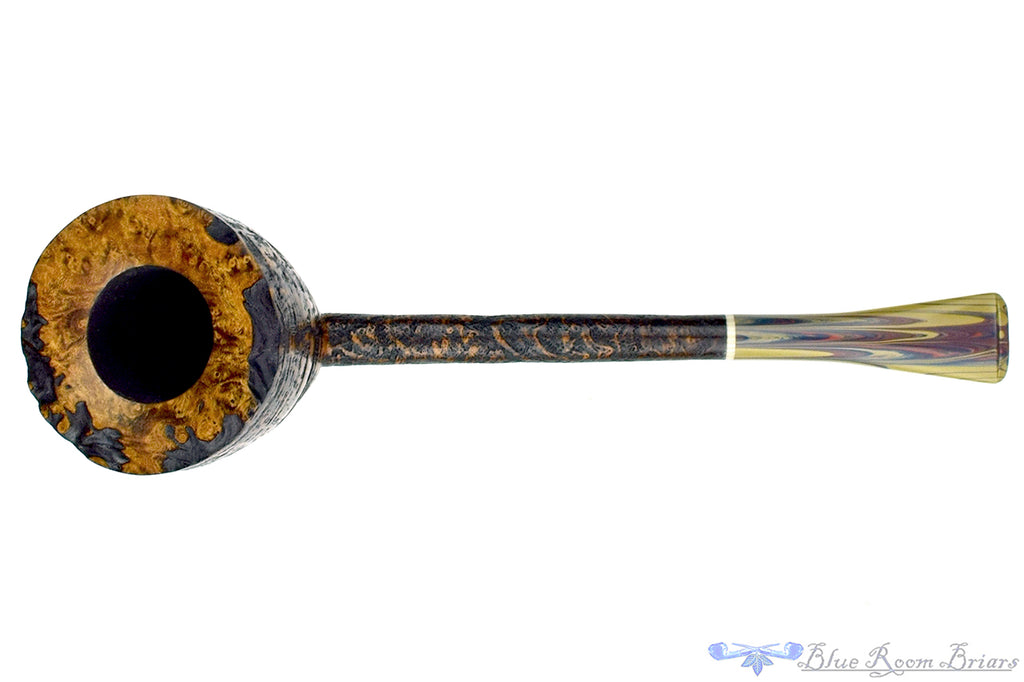 Blue Room Briars is proud to present this Scottie Piersel Pipe "Scottie" Sandblast Dublin with Brindle and Plateau