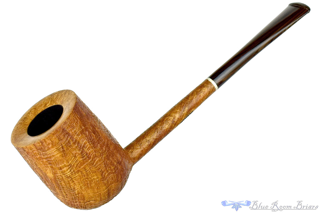 Blue Room Briars is proud to present this Scottie Piersel Pipe "Scottie" Tan Blast Billiard with Brindle and Ivorite