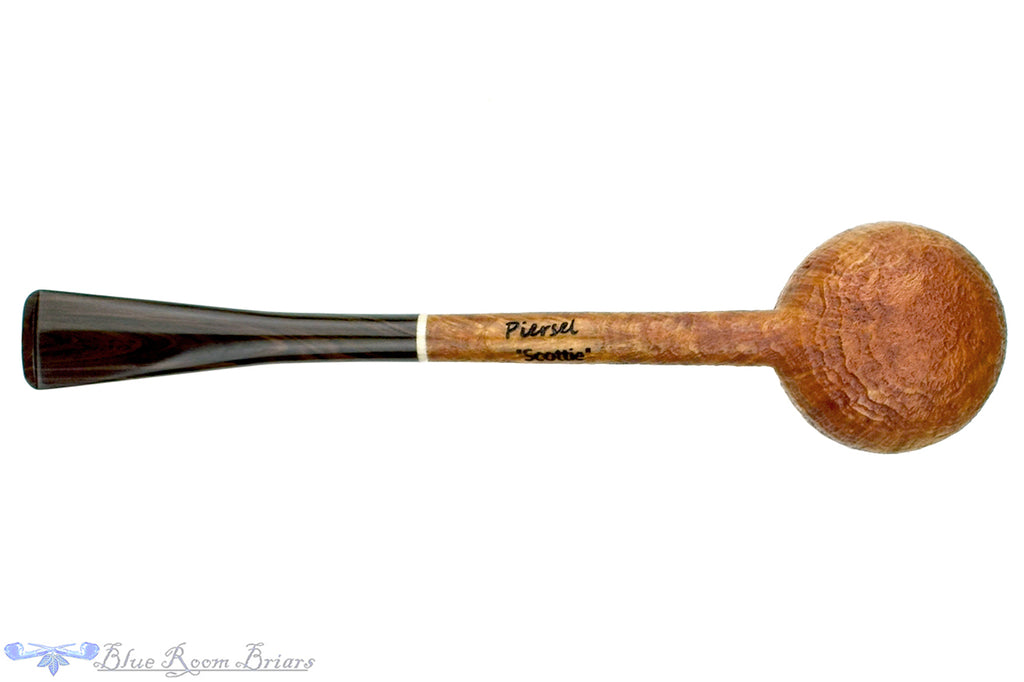 Blue Room Briars is proud to present this Scottie Piersel Pipe "Scottie" Tan Blast Billiard with Brindle and Ivorite