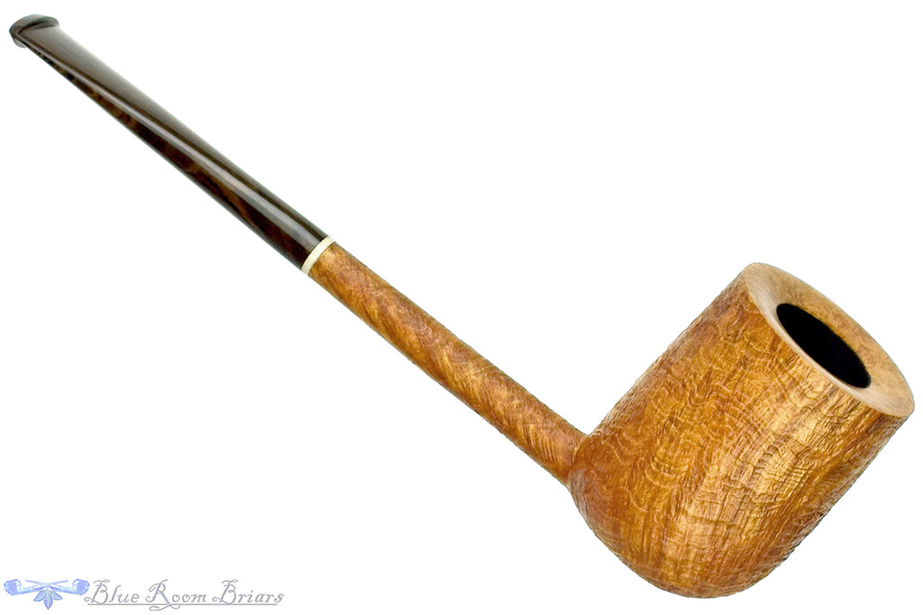 Blue Room Briars is proud to present this Scottie Piersel Pipe "Scottie" Tan Blast Billiard with Brindle and Ivorite