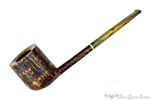 Scottie Piersel Pipe "Scottie" Tan Blast Billiard with Brindle and Ivorite