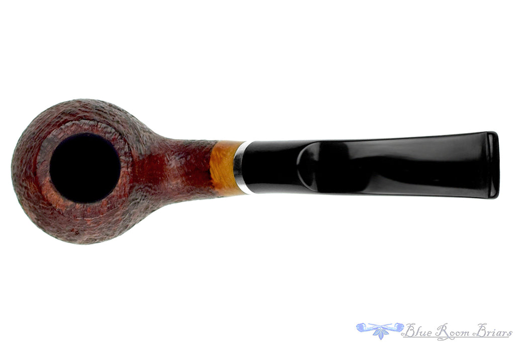 Blue Room Briars is proud to present this Molina Bent Sandblast Tomato (9mm Filter) with Nickel Estate Pipe