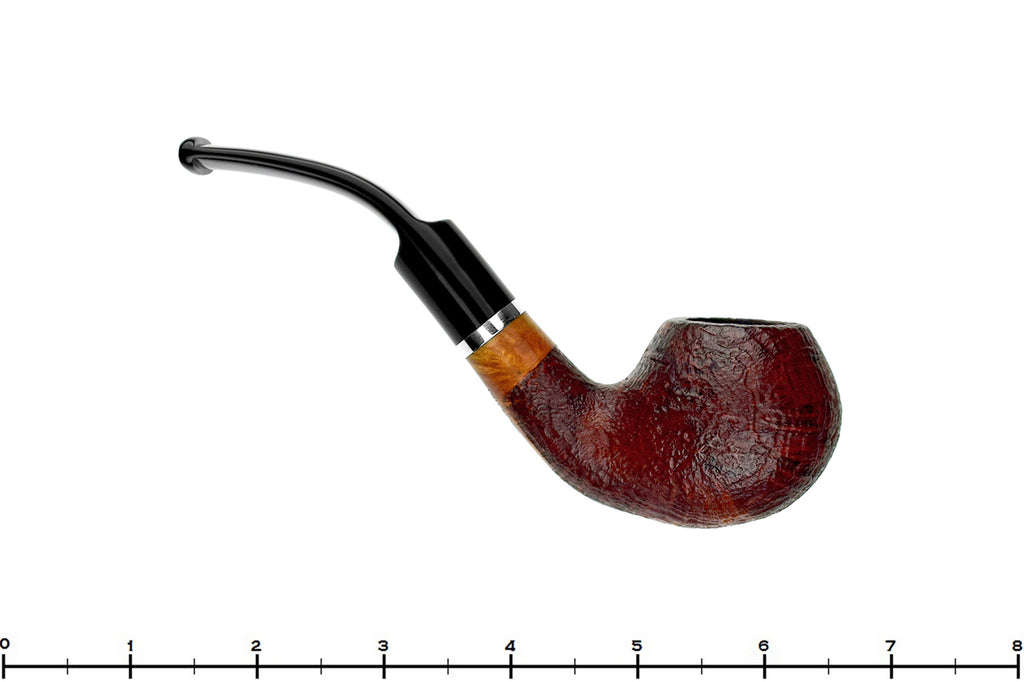 Blue Room Briars is proud to present this Molina Bent Sandblast Tomato (9mm Filter) with Nickel Estate Pipe