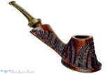 Blue Room Briars is proud to present this C. Kent Joyce Pipe Bent Partial Rusticated Volcano with Brindle