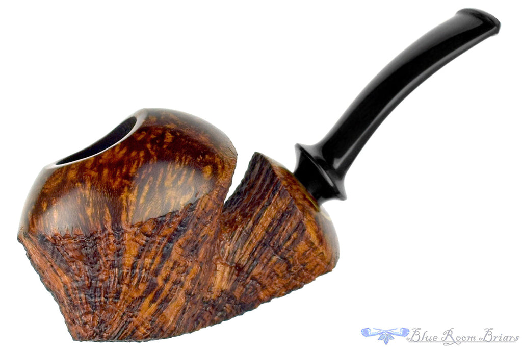 Blue Room Briars is proud to present this David Huber Pipe Nepenthe's Slipper Bent High-Contrast Partial Sandblast Sitter