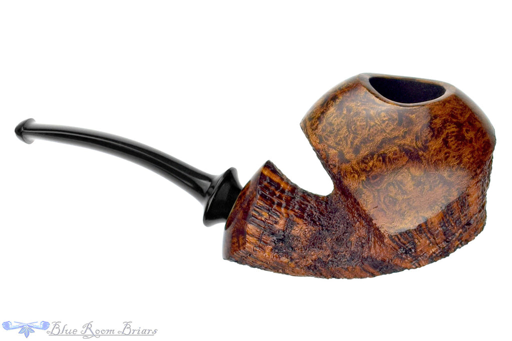 Blue Room Briars is proud to present this David Huber Pipe Nepenthe's Slipper Bent High-Contrast Partial Sandblast Sitter