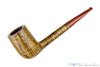 Blue Room Briars is proud to present this Chris Morgan Pipe Silky Billiard Sitter with Brindle