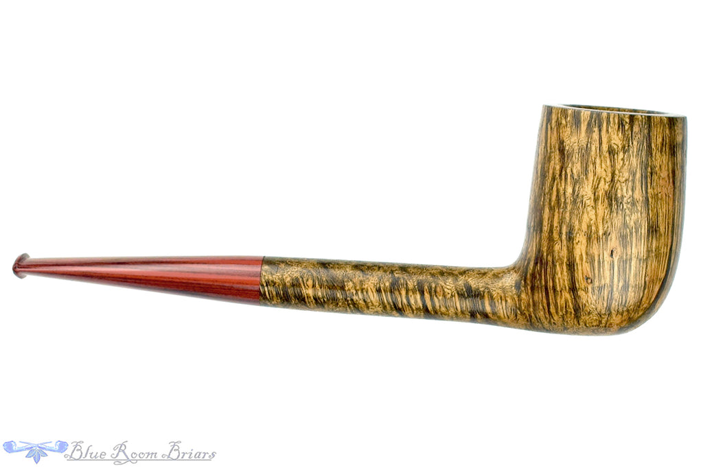 Blue Room Briars is proud to present this Chris Morgan Pipe Silky Billiard Sitter with Brindle