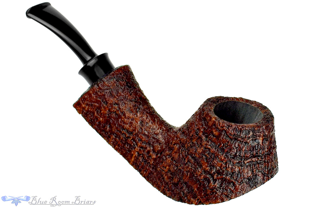 Blue Room Briars is proud to present this Bill Shalosky Pipe 695 Bent Two-Tone Sandblast Volcano