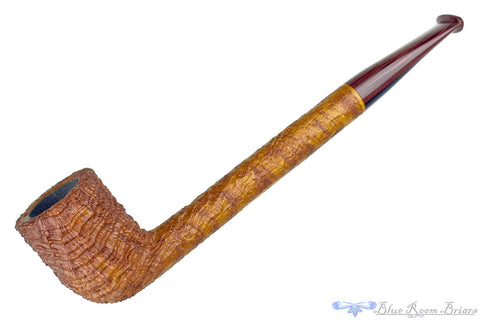 Bill Shalosky Pipe 581 Bent Contrast Blast Brandy with Mammoth Ivory and Brindle