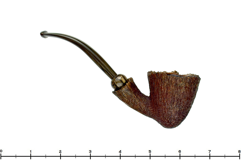 Blue Room Briars is proud to present this Jan Pietenpauw Bent Sandblast Freehand with Plateaux and Brindle with Military Mount Estate Pipe