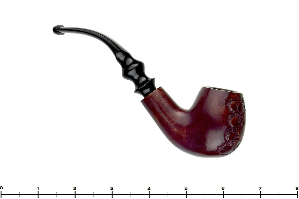 Blue Room Briars is proud to present this Norm Thompson Bent Spot Carved Apple UNSMOKED Estate Pipe