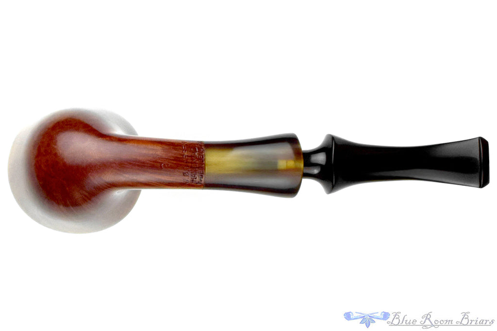 Blue Room Briars is proud to present this W.Ø. Larsen Straight Grain Handmade Bent Dublin with Horn ferrule Estate Pipe