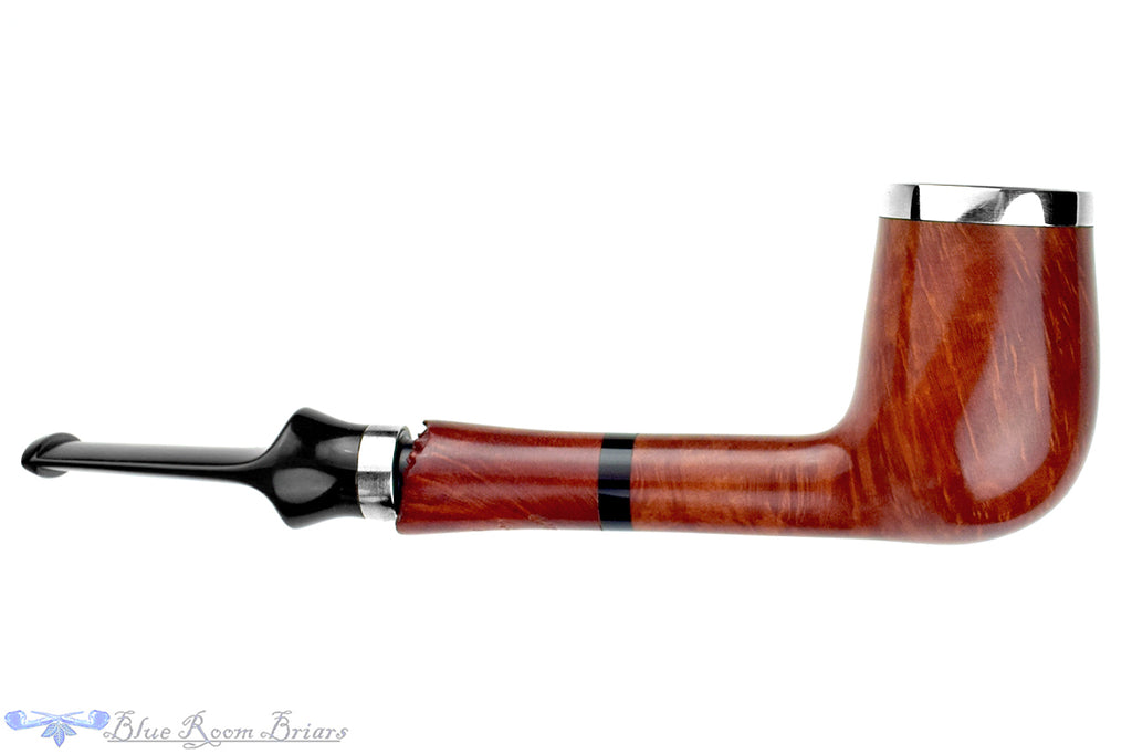 Blue Room Briars is proud to present this Celina & Tadeusz Polińscy Handmade Billiard (9mm Filter) with Silver and Acrylic UNSMOKED Estate Pipe