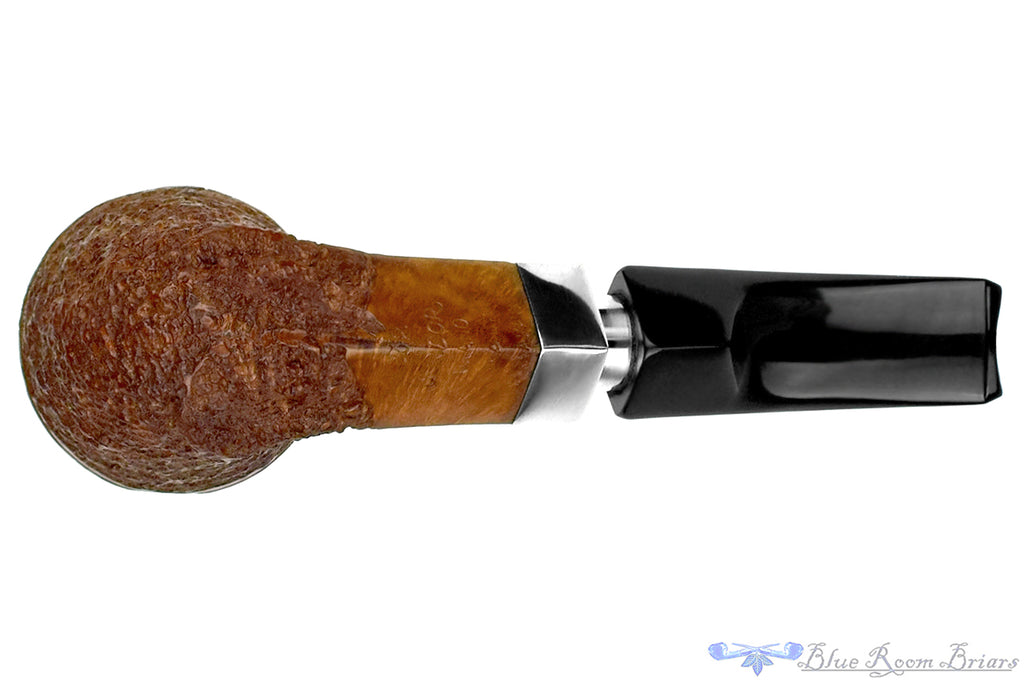 Blue Room Briars is proud to present this Ardor Urano Bent Rusticated Bulldog with Silver Estate Pipe