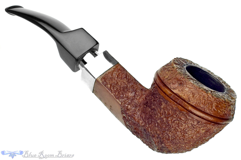 Blue Room Briars is proud to present this Ardor Urano Bent Rusticated Bulldog with Silver Estate Pipe