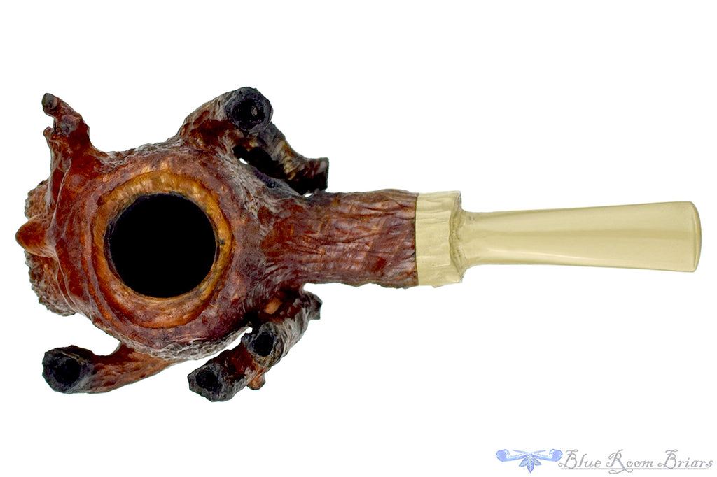 Blue Room Briars is proud to present this Chris Morgan Pipe Large Carved Ent Sitter