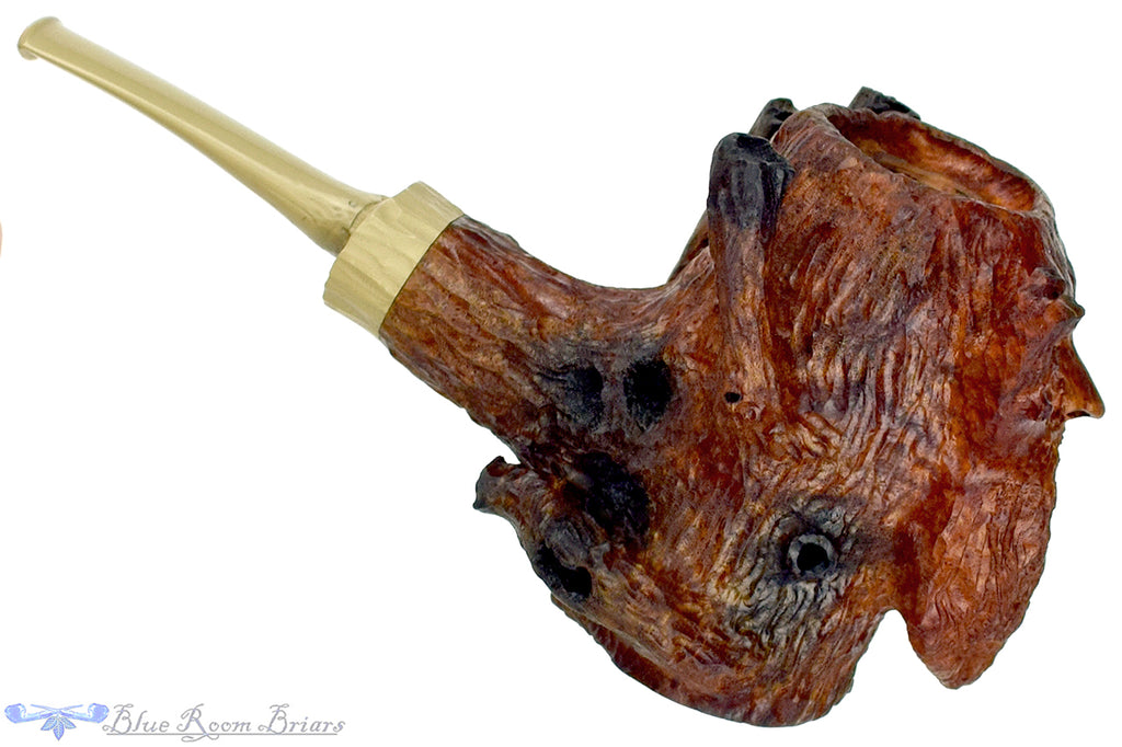Blue Room Briars is proud to present this Chris Morgan Pipe Large Carved Ent Sitter